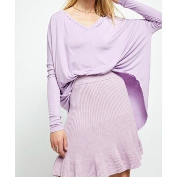 Free People Solid Gold Skirt Orchid Lilac NWT Size Small - Picture 1 of 8